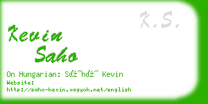 kevin saho business card